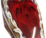 Custom painted chopper tank candy apple red airbrushed skulls tribal
