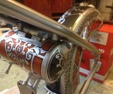 Custom painted HD Harley Davidson bobber tank silver airbrushed filigree